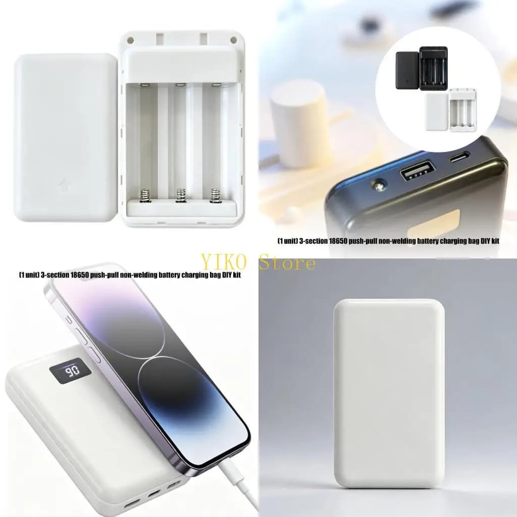 K32C 3 Cell 18650 Powerbank Case, Sliding Battery Enclosure Shell No Solder Setups