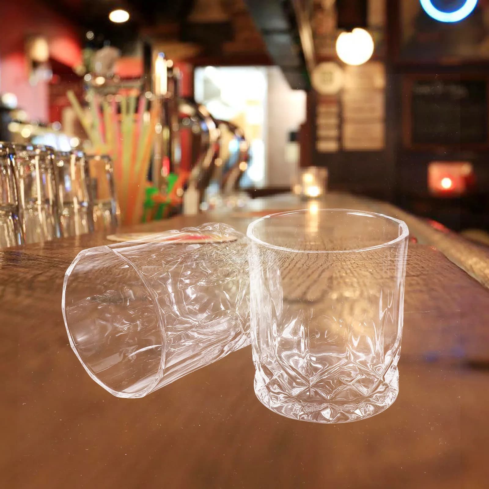 4Pcs Etched Whisky Glasses Premium Crystal Glassware for Whiskey Wine Bar Serving and Home Decor Table Display