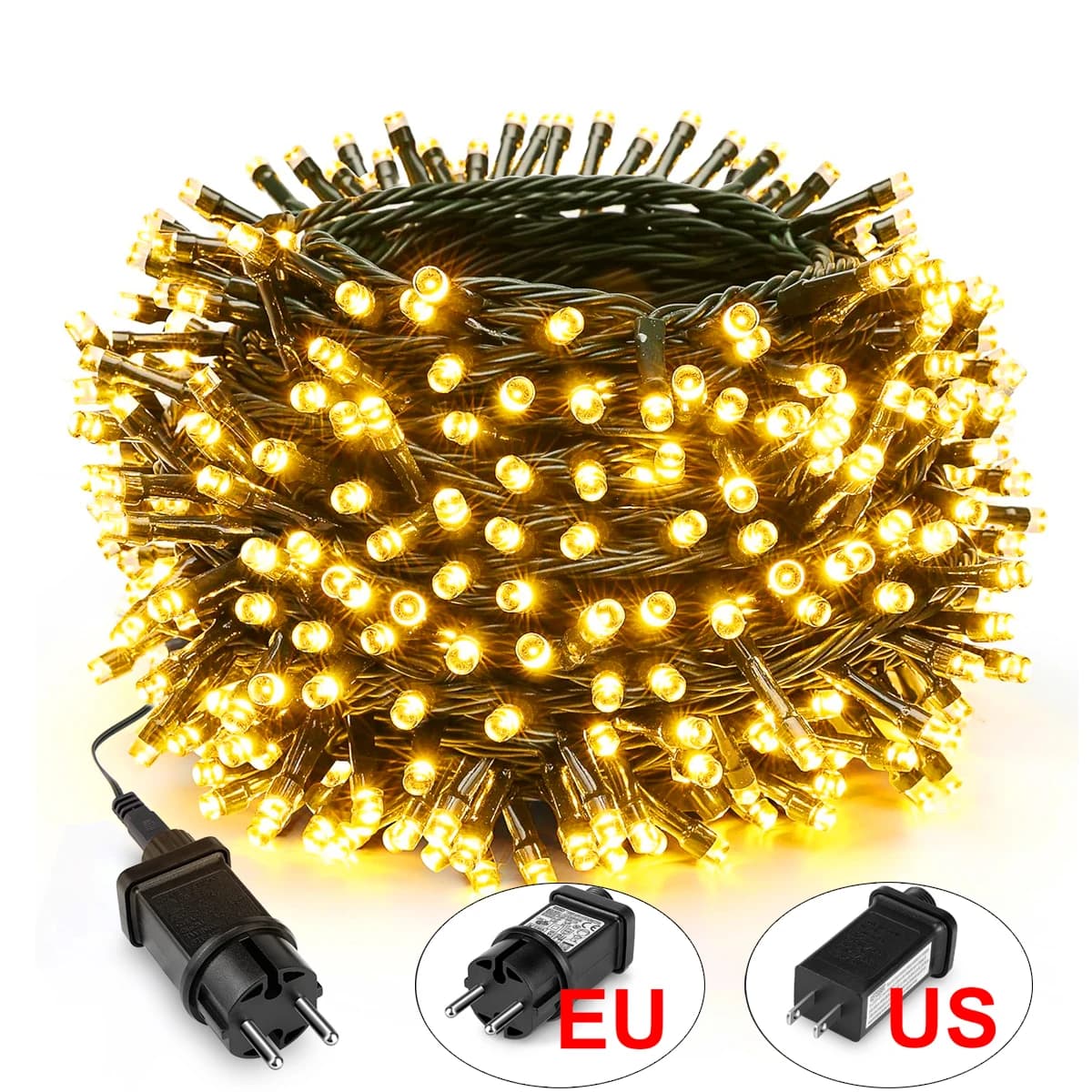 Luce per feste di Natale a LED 8 modalità Decorazione di nozze per le vacanze Lucine 10m 30m 50m 100m Decorazioni per la casa Spina di alimentazione Lampada a corda