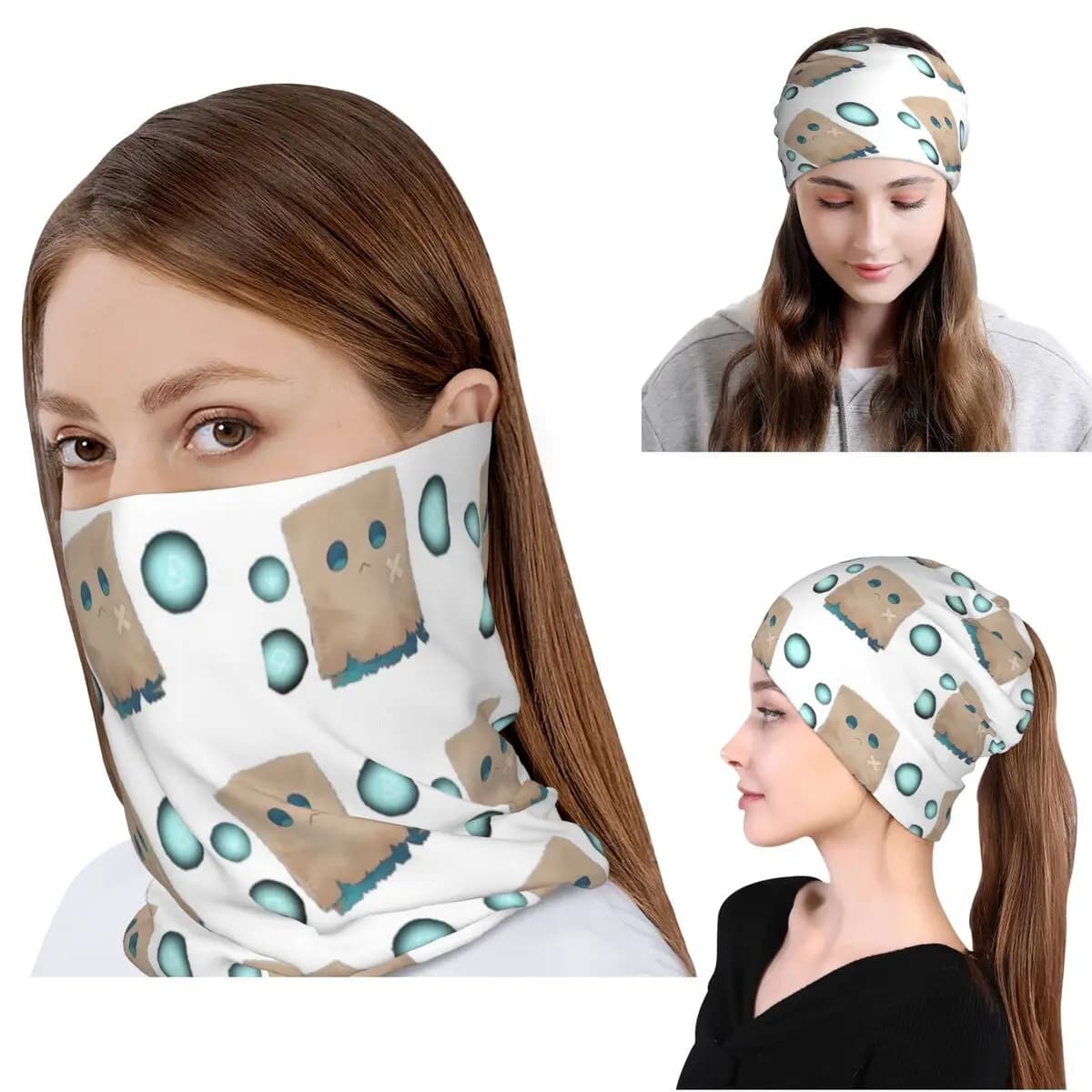Nanashi Mumei Nameless Friend Bandana Copricollo Sciarpa Calda da Ciclismo Cappello Berretto Antivento per Uomini Donne Adulti