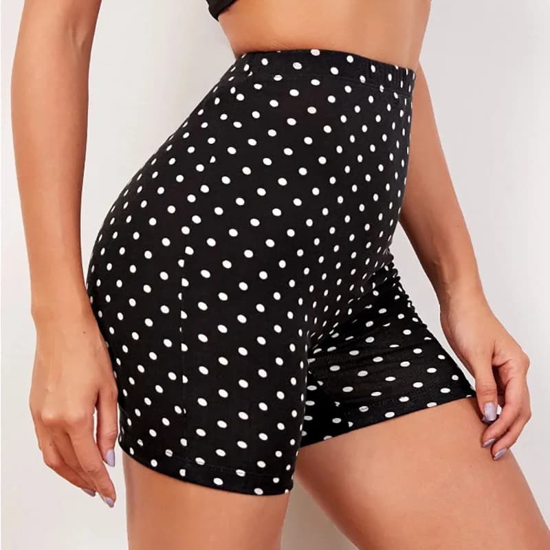 Pantaloncini sexy stampati per yoga e ciclismo all'aperto, aderenti in seta latte, casual con cerniera in vita e stampa, effetto push-up