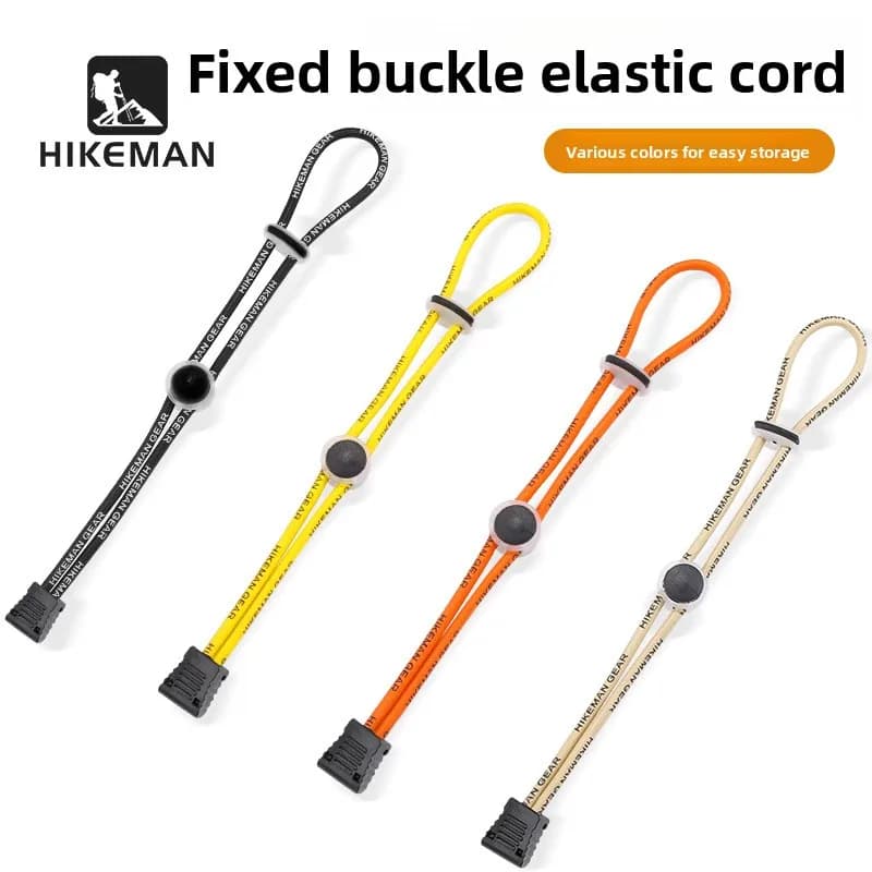 Outdoor Hiking Backpack Elastic Cord Fixed Buckle Camping Accessory Trekking Pole Tension Rope Backpack External Strap Buckle