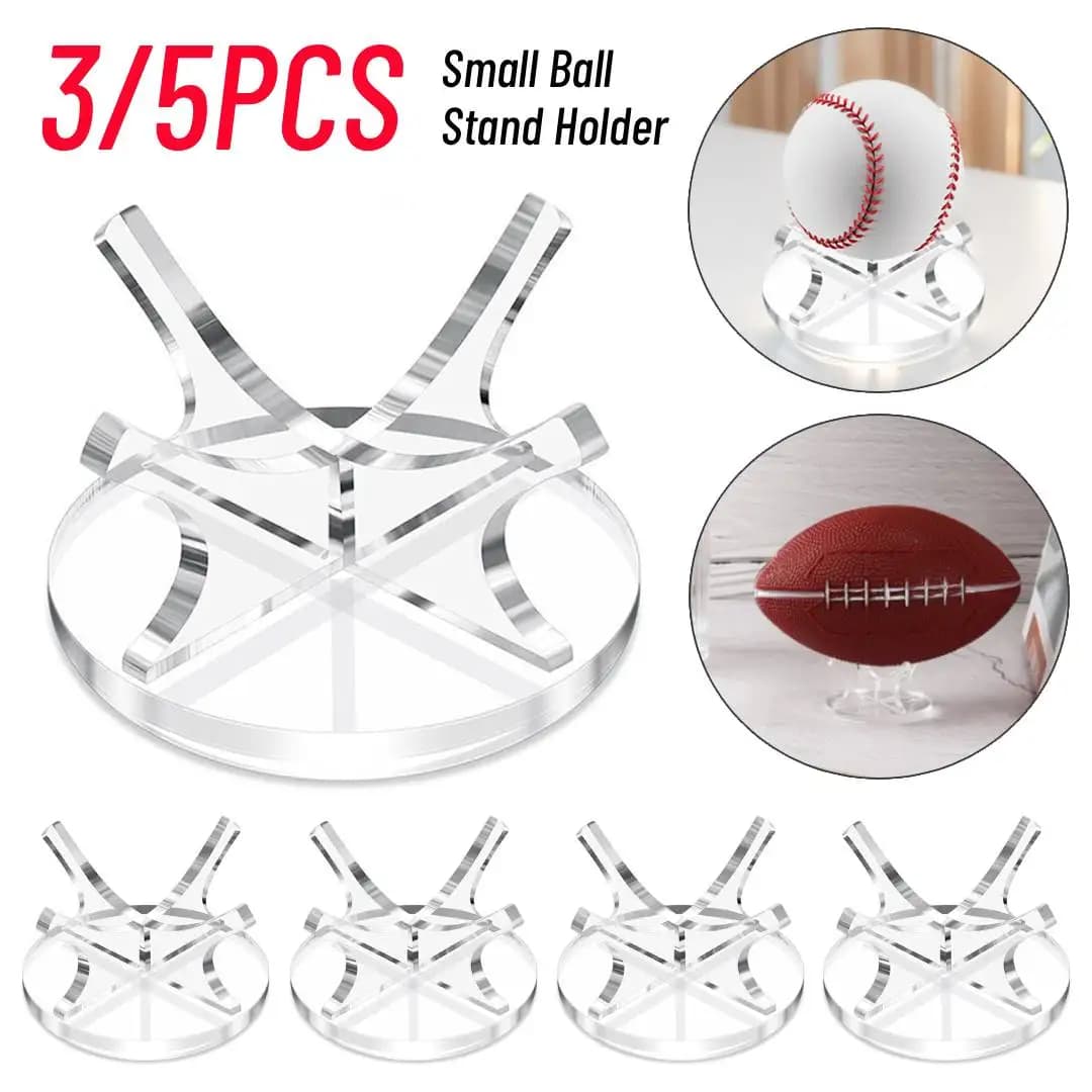 Supporto per Palline in Acrilico Trasparente, Set da 3/5 Pezzi, Espositore per Palline da Baseball, Golf, Softball, Tennis e Sfere