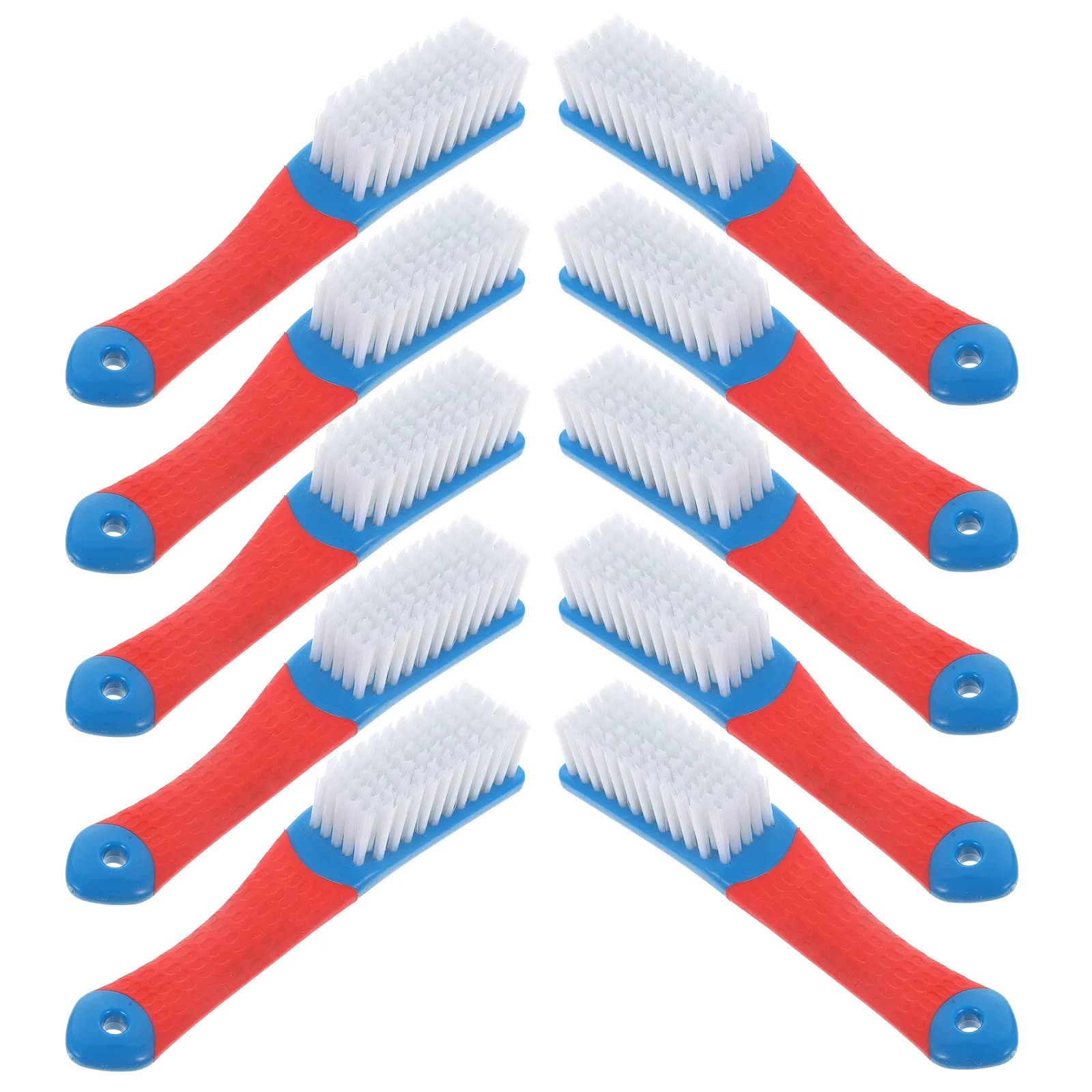 10Pcs Shoe Brush Nylon ABS Bristles Ergonomic Handle for Shoe Seams Soles Deep Cleaning Household Laundry Stain Removal Brush