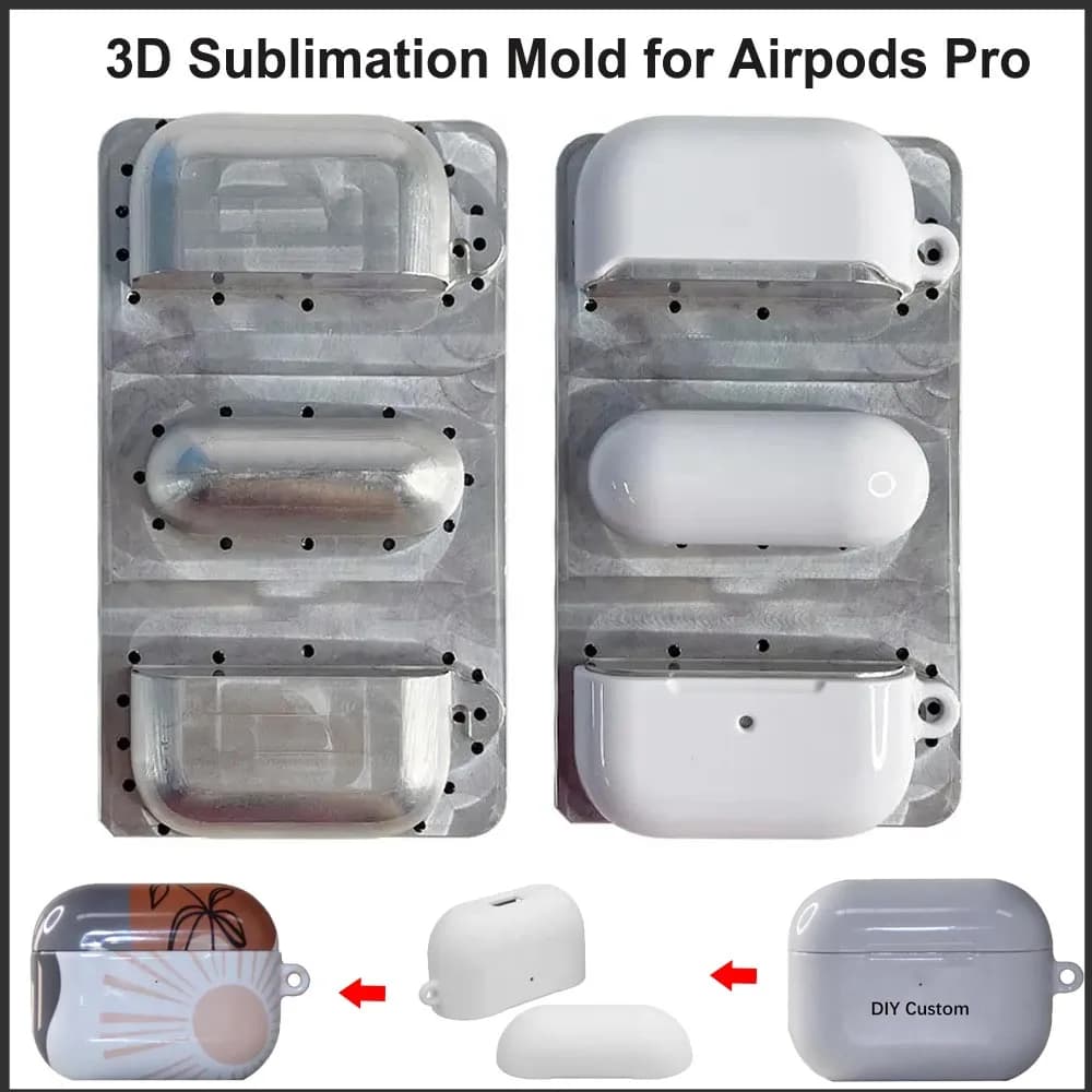 Stampo 3D per Sublimazione per Airpods Pro 3 2, Stampo Personalizzabile per Stampa a Trasferimento Termico su Cover per Auricolari