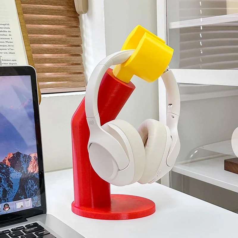 Supporto per cuffie da gioco con braccio impiombato, realizzato in materiale plastico, un elegante archiviazione da tavolo per cuffie da gioco Regalo con stampa 3D