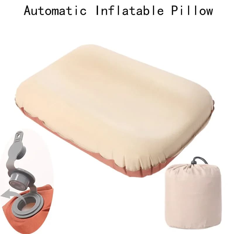 Inflatable Camping Pillow Ultra Light Neck Waist Support Ergonomic Portable Travel Pillow Outdoor Hiking Backpack Pillow