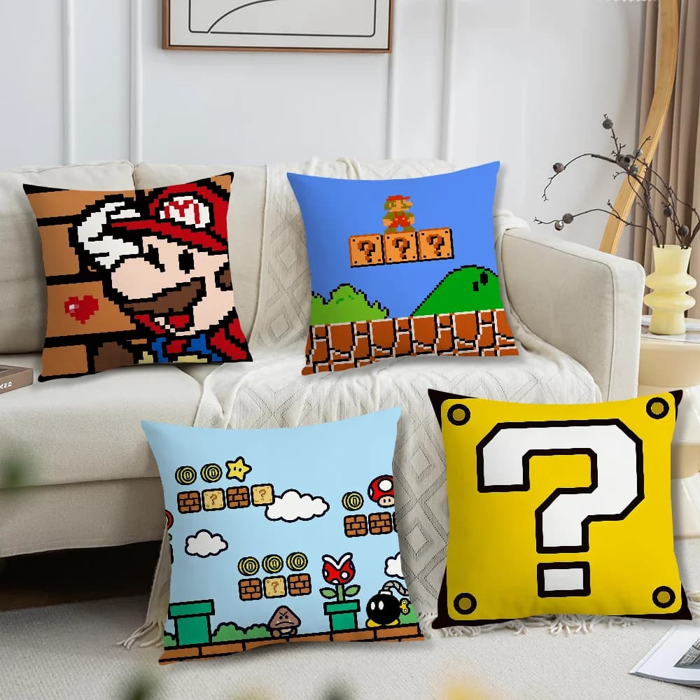 fanart Soft and comfortable square Federa for sofa, living room, home, office, face, pixel decoration, M-Mario protective cover