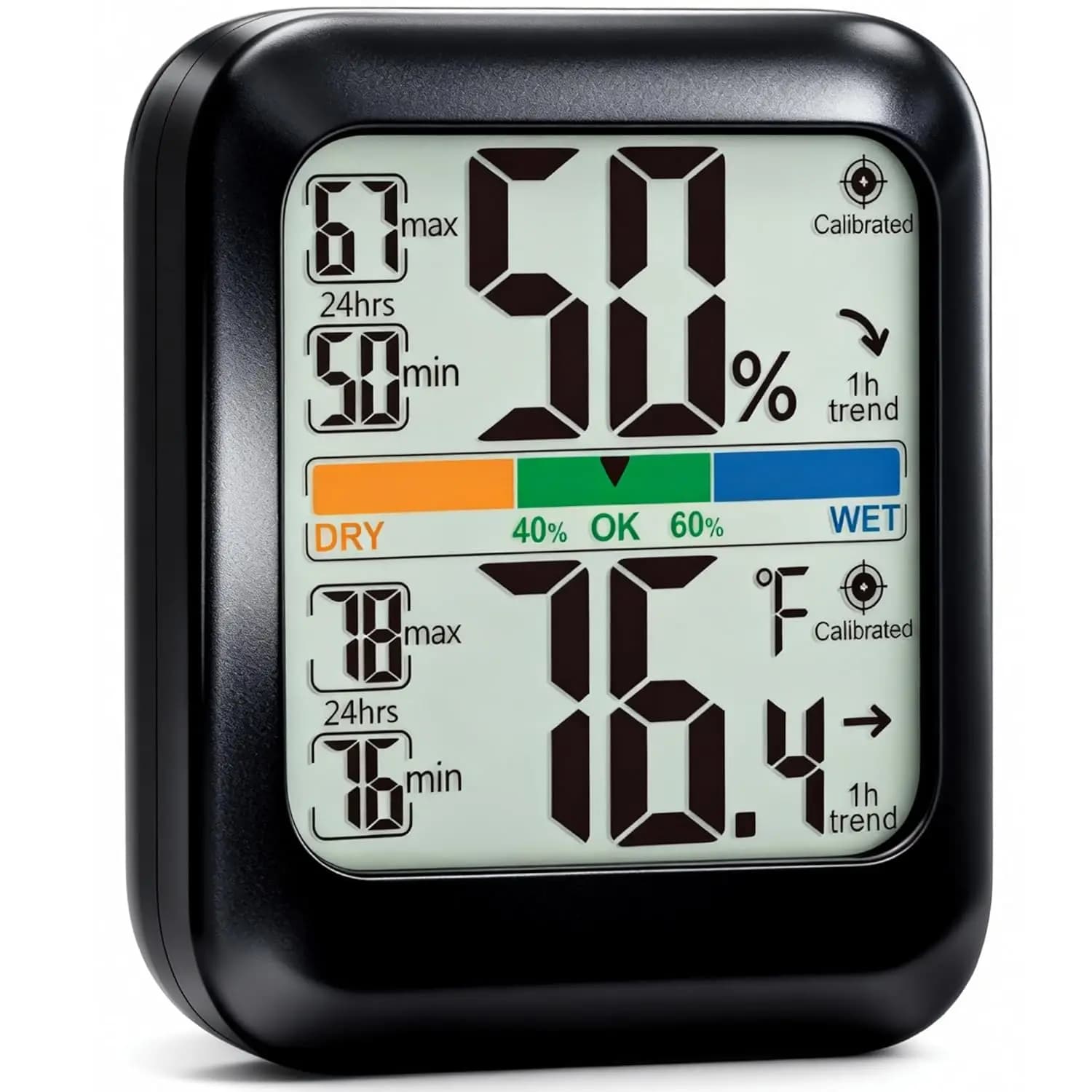 Digital Hygrometer Indoor Thermometer Humidity Meter Gauge, Room Thermometer Temperature and Humidity Monitor for House, Baby Nursery, Greenhouse, Reptile - Battery Included