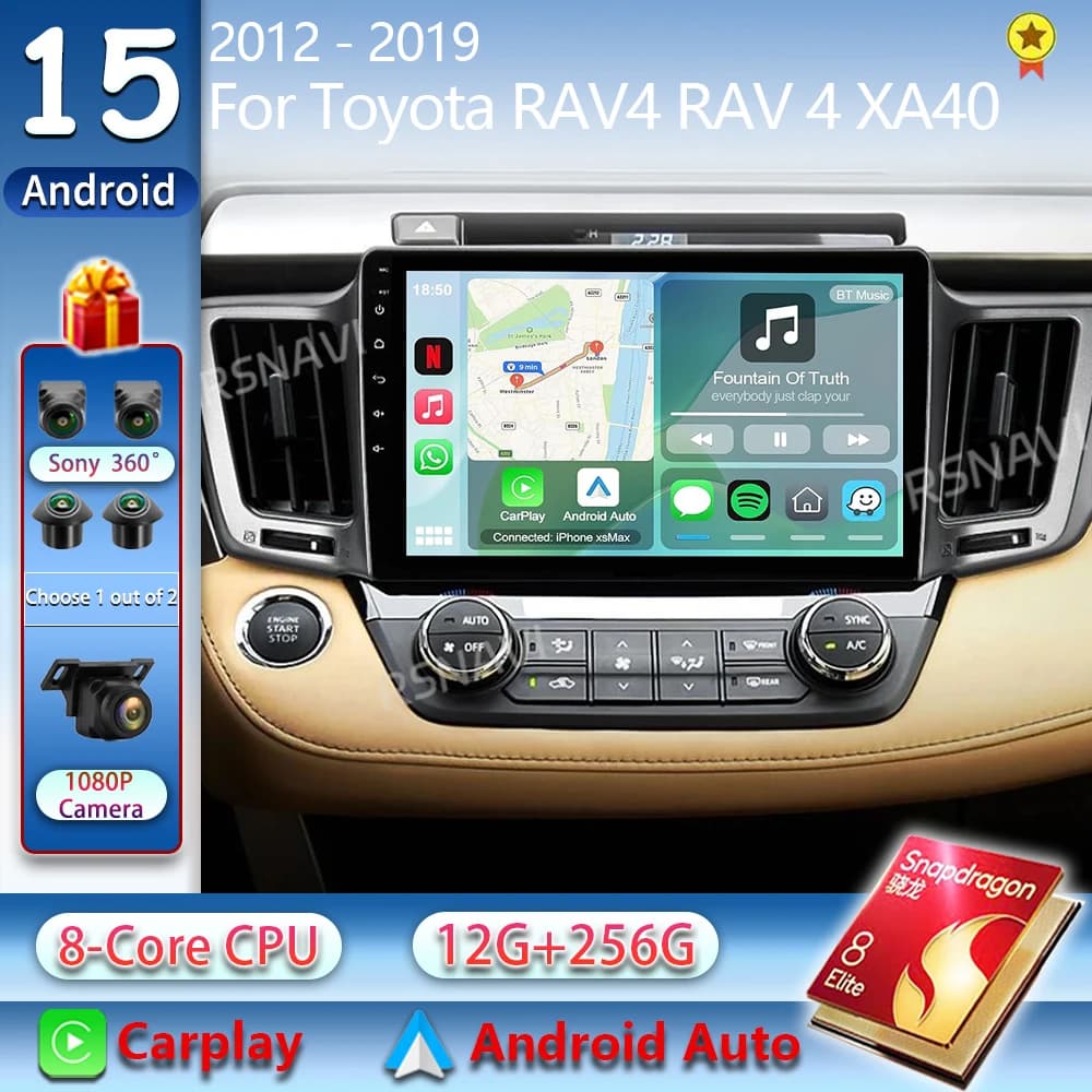 Android 15 Per Toyota RAV4 4 XA40 5 XA50 2012 - 2018 LHD 2K QLED Android Autoradio Lettore Video Multimediale GPS Stereo CarPlay 4G