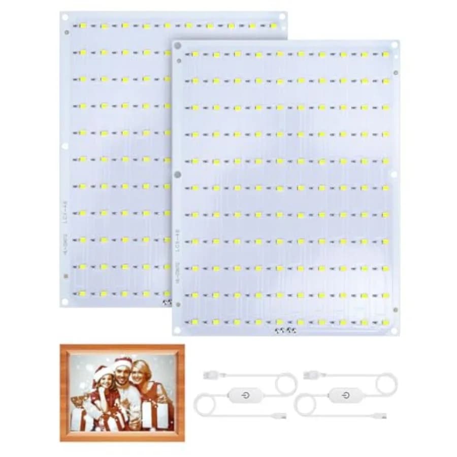 Lithophane LED Backlight Board Kit for BambuLab Sunlu CMYK Monochrome PETG PLA Filament 3D Printed Lithophanes, 156x120mm, 6500