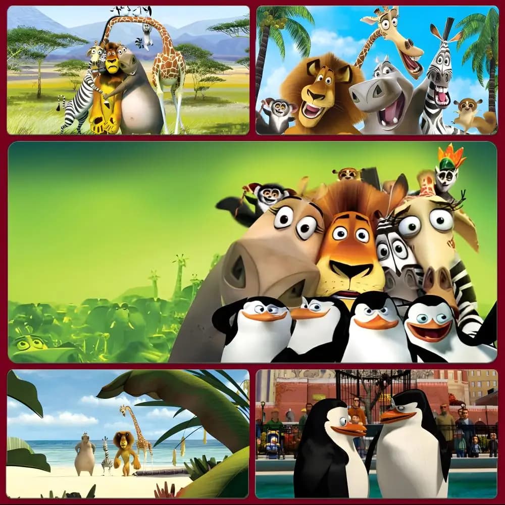 Tappetino per mouse M-Madagascar Movie Comedy, tappetino per mouse da gioco di grandi dimensioni con bordi cuciti, tappetino da scrivania ispessito per PC