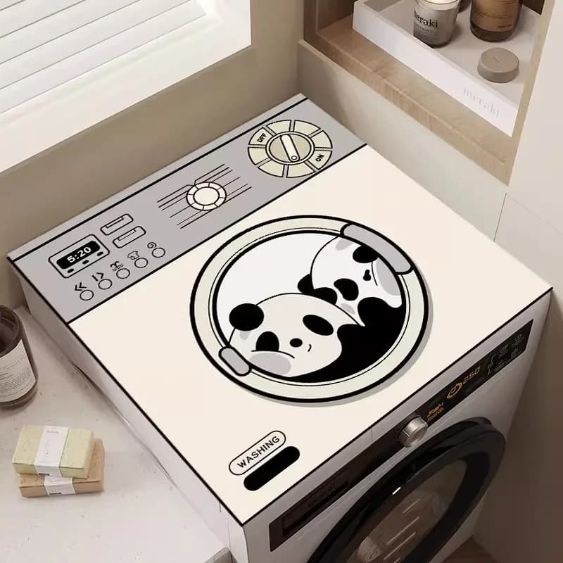 Cartoon Lavatrice Copertura antipolvere Forno Microonde Frigorifero Frigo Protezione superiore Tappetino per scarico caffè Tovaglietta da tavolo