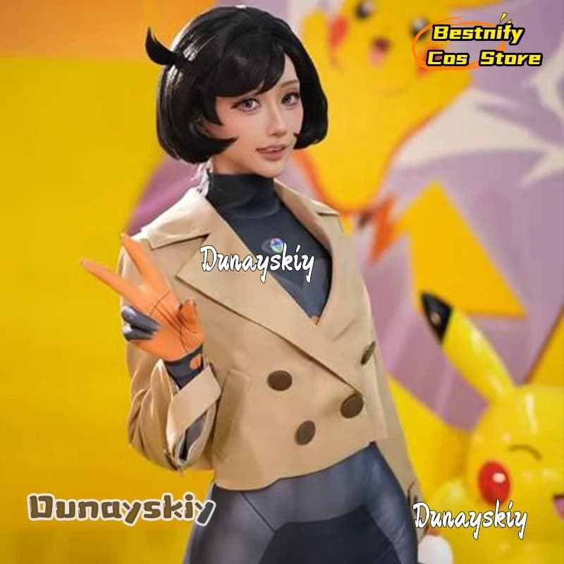 Bestnify@Anime Gioco Cosplay Emma Costume Alla moda in stile britannico Giacca corta kaki Tuta sexy ZAA Copricapo Parrucche Halloween