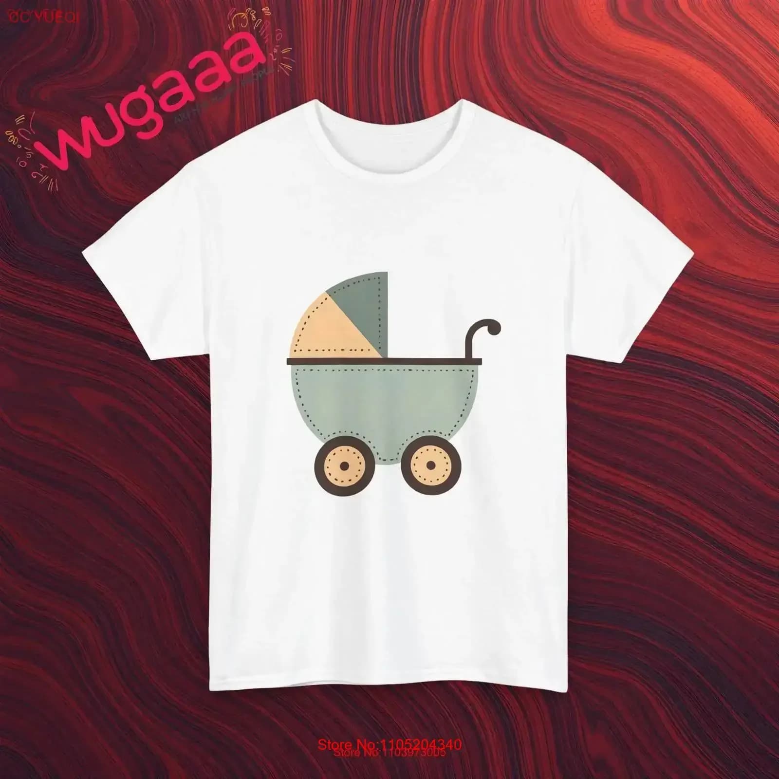 Simpatica maglietta per passeggino Genere Doccia neutra Carrozza stravagante Adorabile annuncio di abiti per neonato vintage lavato