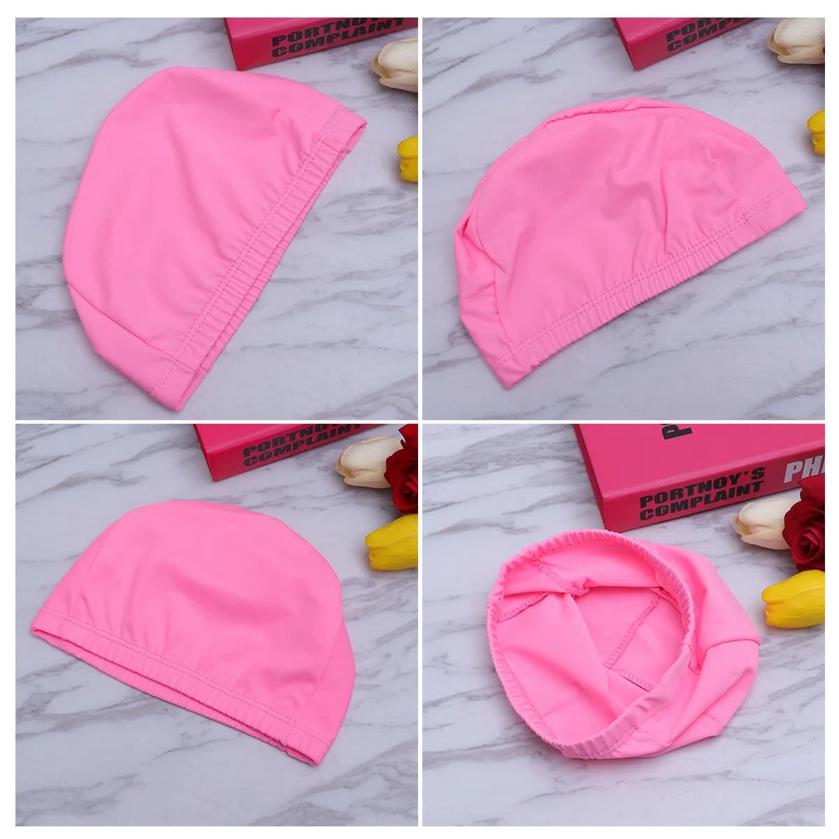 Pink Swimming Headset in Adult Polyester, Not Waterproof, Elastic, for Men and Women, Solar Protection