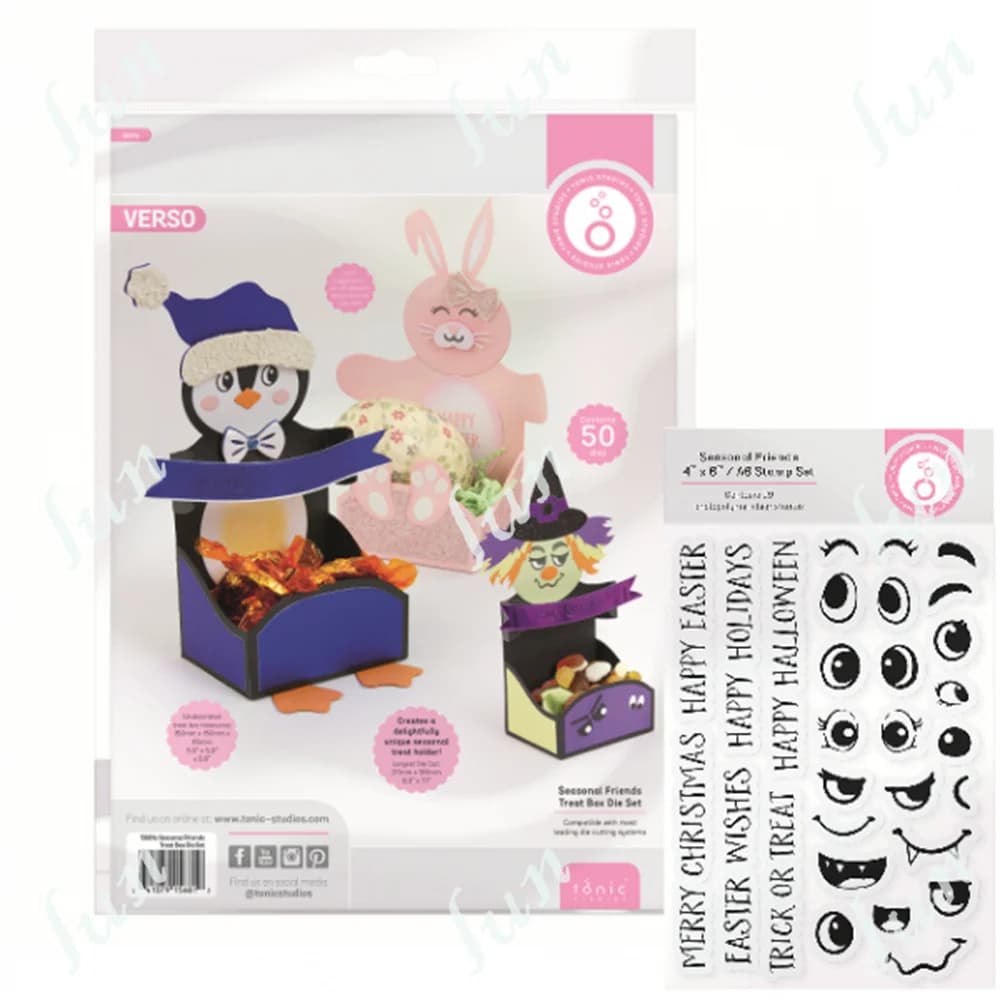 Seasonal Friends Treat Box Stamps and Metal Cutting Dies Sets for DIY Craft Making Paper Scrapbooking Decoration Easter Mold