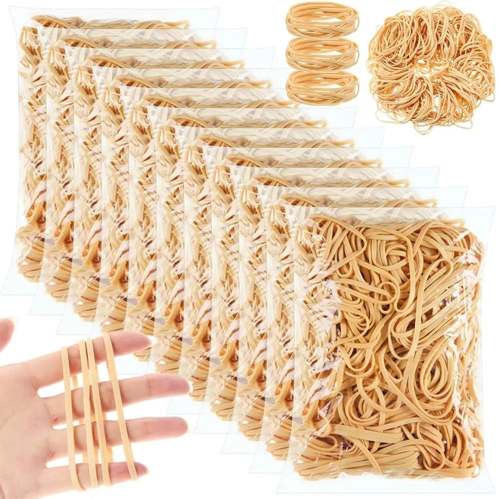 Elastici in Gomma Beige Morbidi e Resistenti da 10 lb, Misura 33, per Forniture da Ufficio, Cestini, Cartelle