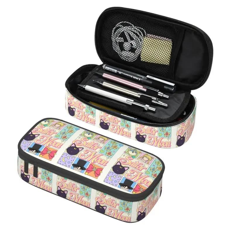 Astuccio portapenne personalizzato Sailor Moon, simpatico cartone animato, per ragazzi e ragazze, astuccio grande per studenti, cancelleria