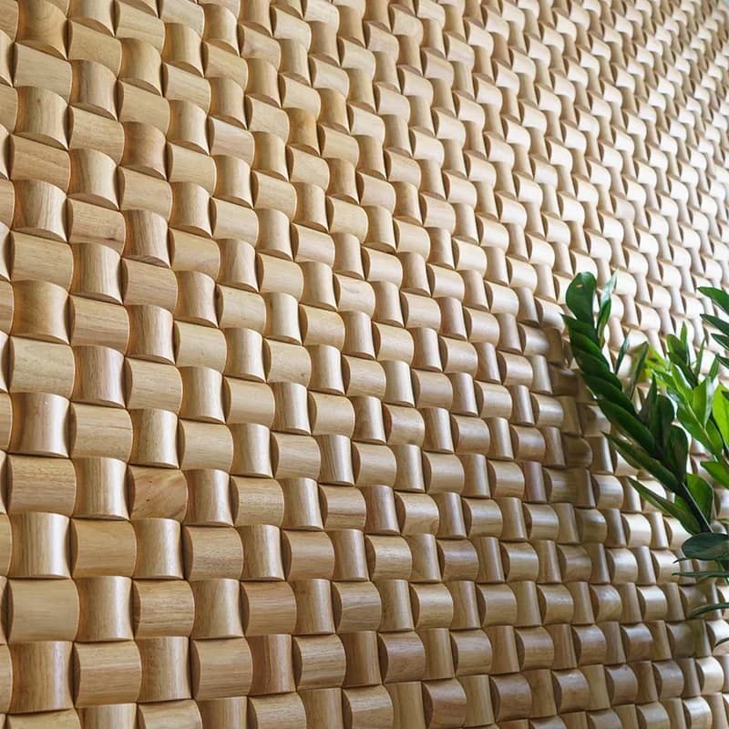 Rubber wood arc three-dimensional sound-absorbing diffusion plate mosaic background wall