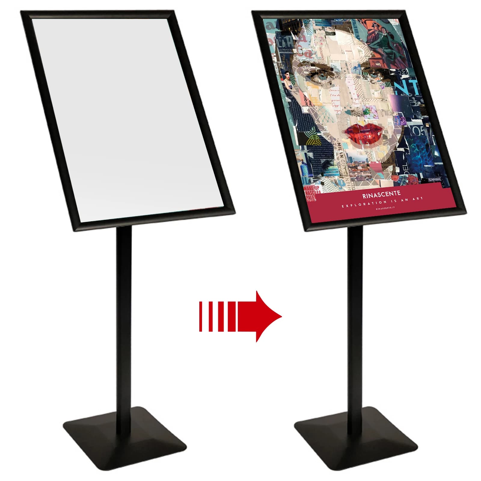Exhibitor from Terra 17x24 Poles with Base Pesante, Poster Door with Frame Openable to Scatto for Exhibition