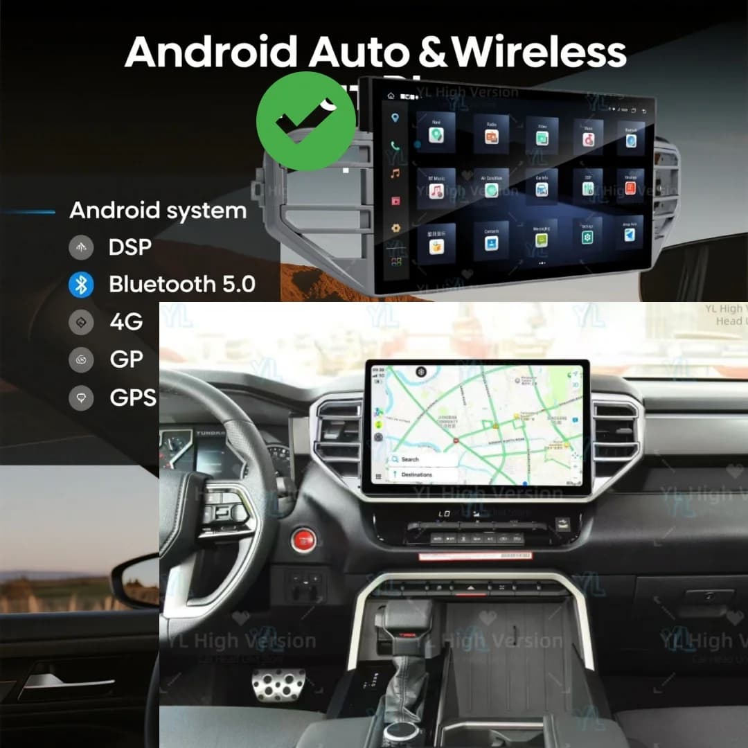 14 Inch Android 13 Carplay For Toyota Tundra Sequoia 2020-2025 Car GPS Navigation Multimedia Player Radio Tape Head Unit BT 5.0