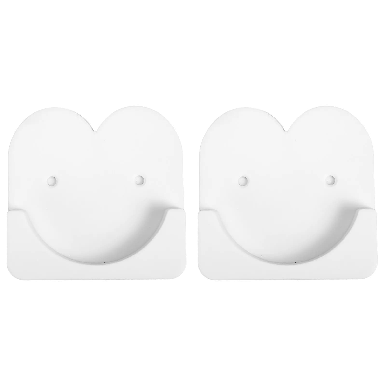 1Pair Shower Curtain Rod Holder Adhesive Wall-Mounted Retainer Heavy Duty Fixture for Bathroom Office Hotel