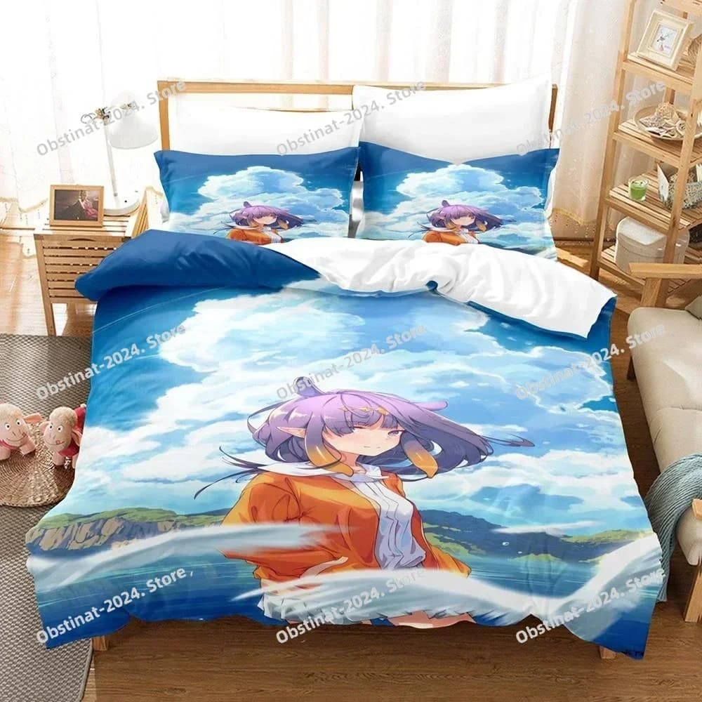 3D Ninomae Inanis holoEN Set biancheria da letto Stampato singolo Piumino Trapunta Copripiumino Federa 3 pezzi Bambini Taglia adulto