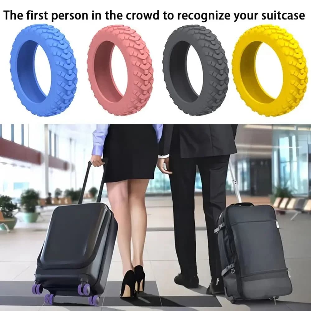 8 pezzi di protezione per ruote per bagagli, ruote in silicone, scarpe con rotelle, valigia per bagagli da viaggio, riduce il rumore, accessori per la copertura della protezione delle ruote