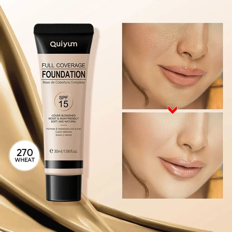 Fondotinta liquido completamente coperto da 30 ml copre difetti facciali e idratanti naturalmente e durano