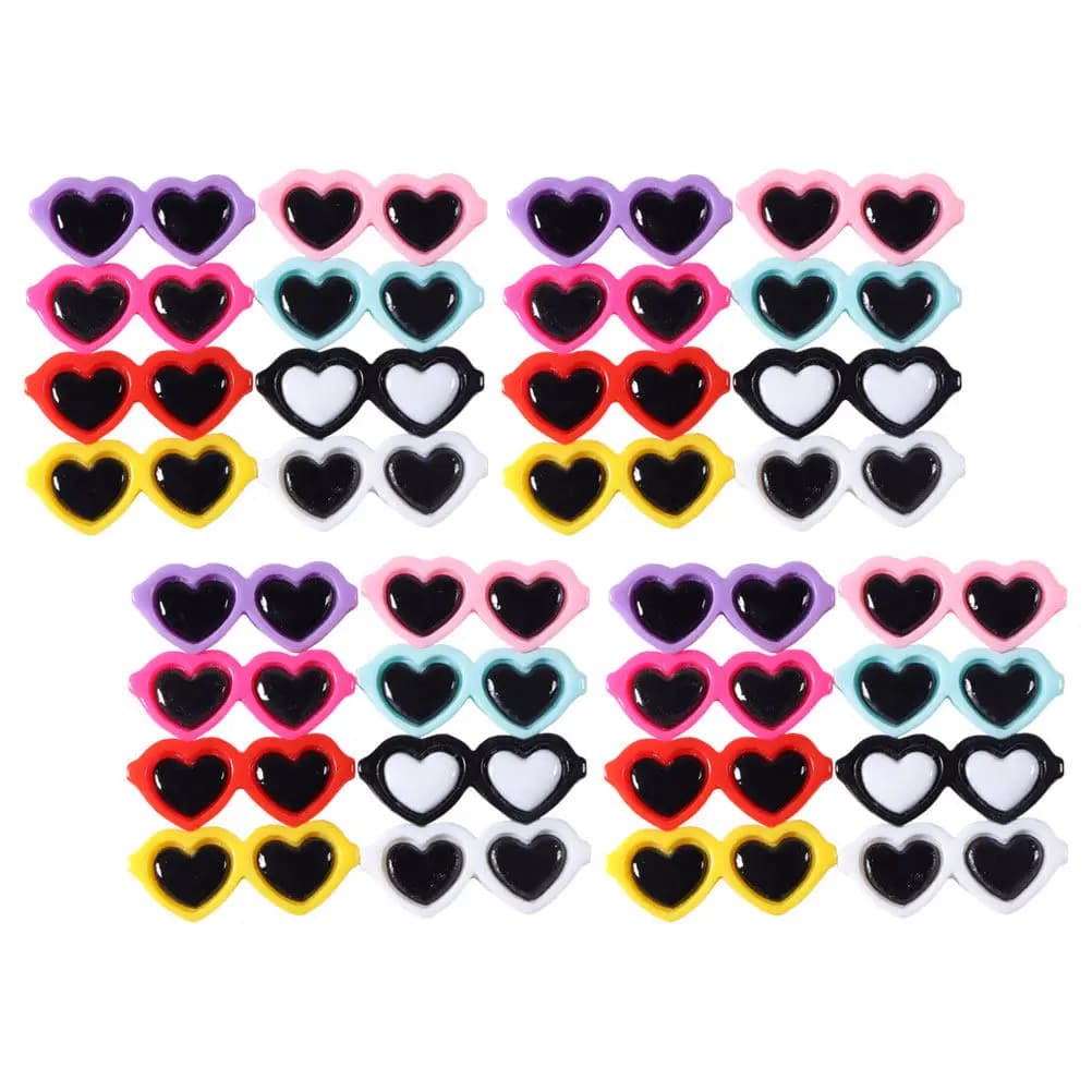 50 Piece Pendants Make from You to Heart Shape with Resin Sunglasses, Craft Ornaments for Cover Phone Accessories, Decoration Bags, Shoes, Hair Clips