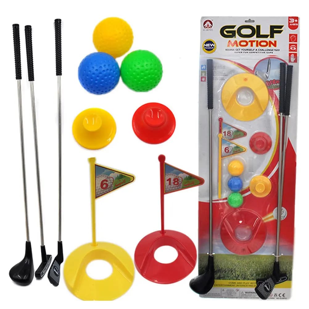 Set da 12 Mazze da Golf per Bambini in Metallo, Gioco da Esterno e Interno per Genitori e Figli, con Palline e Bandierine, Giocattolo per Golfisti e Bambini