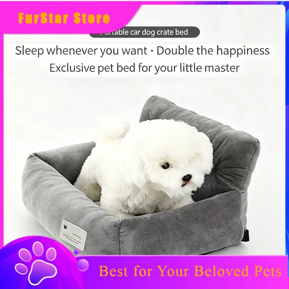 FurStarDog Car Seat Universal Pet Car Seat Bed Handheld Dog Safety Booster Seat Foldable Travel Carrier Cage Dual Use For Car Ho