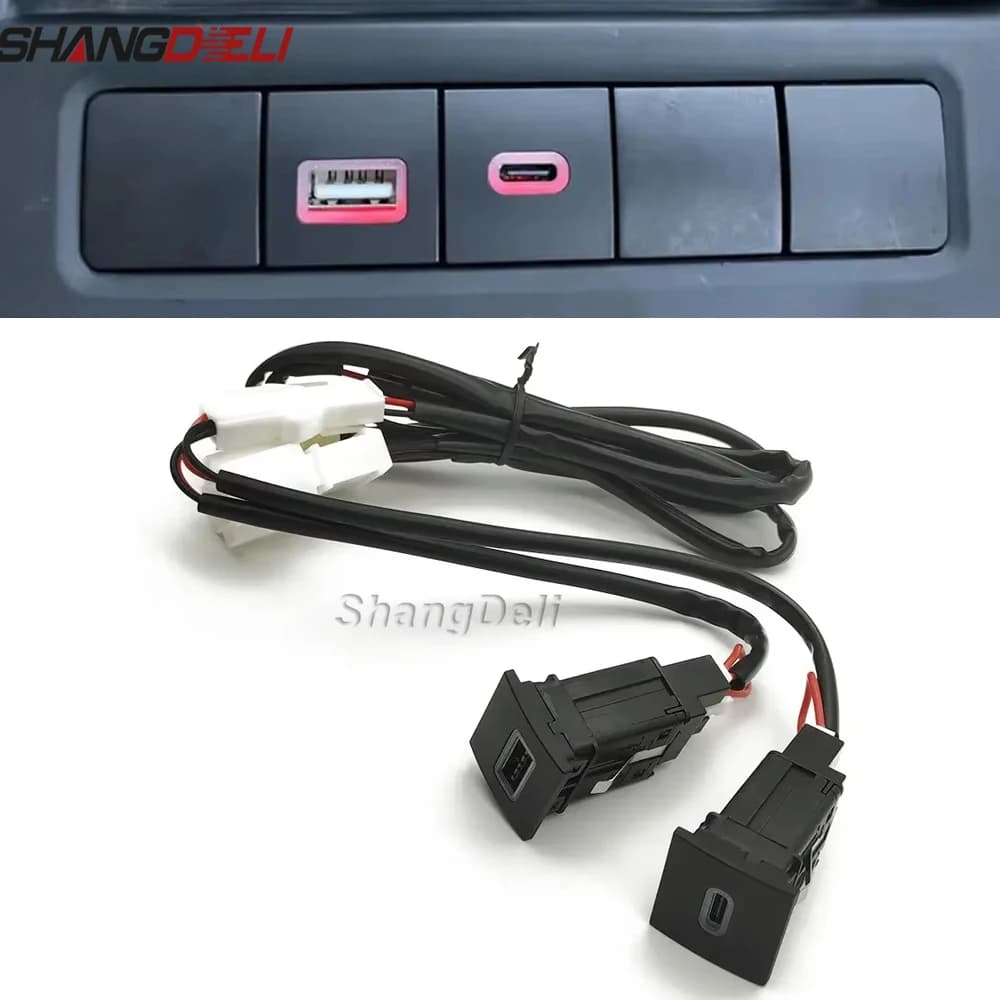 Presa per caricabatteria per auto Dual USB PD Tipo C Presa di ricarica Adattatore di alimentazione Caricatore del telefono per VW Golf 6 MK6 Jetta Scirocco 2006 - 2012