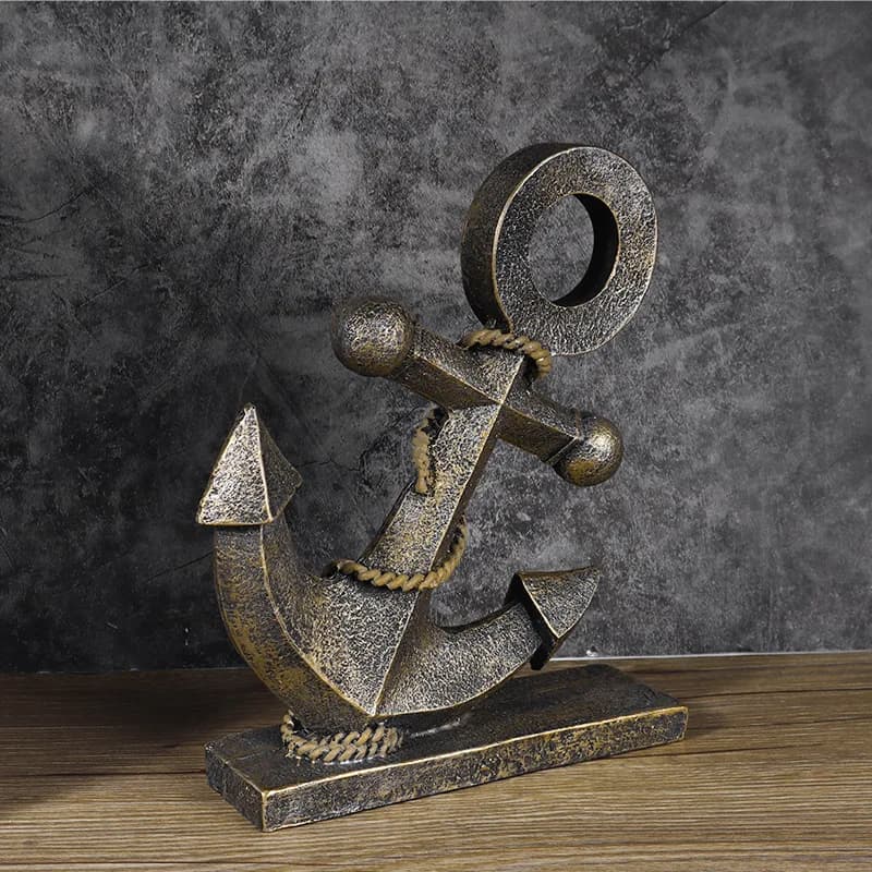 Antique Resin Boat Anchor Model, Creative Home Decor, Room Wine Cabinet Decoration, Home Gifts
