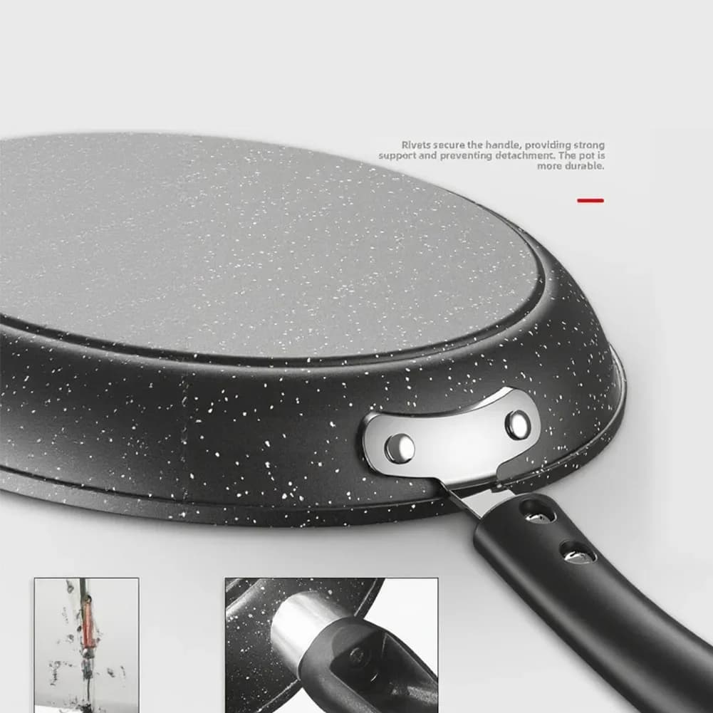 Padella Antiaderente Nera per Cucina Domestica, Versatile Utensile da Cucina Antiaderente, Compatibile con Induzione