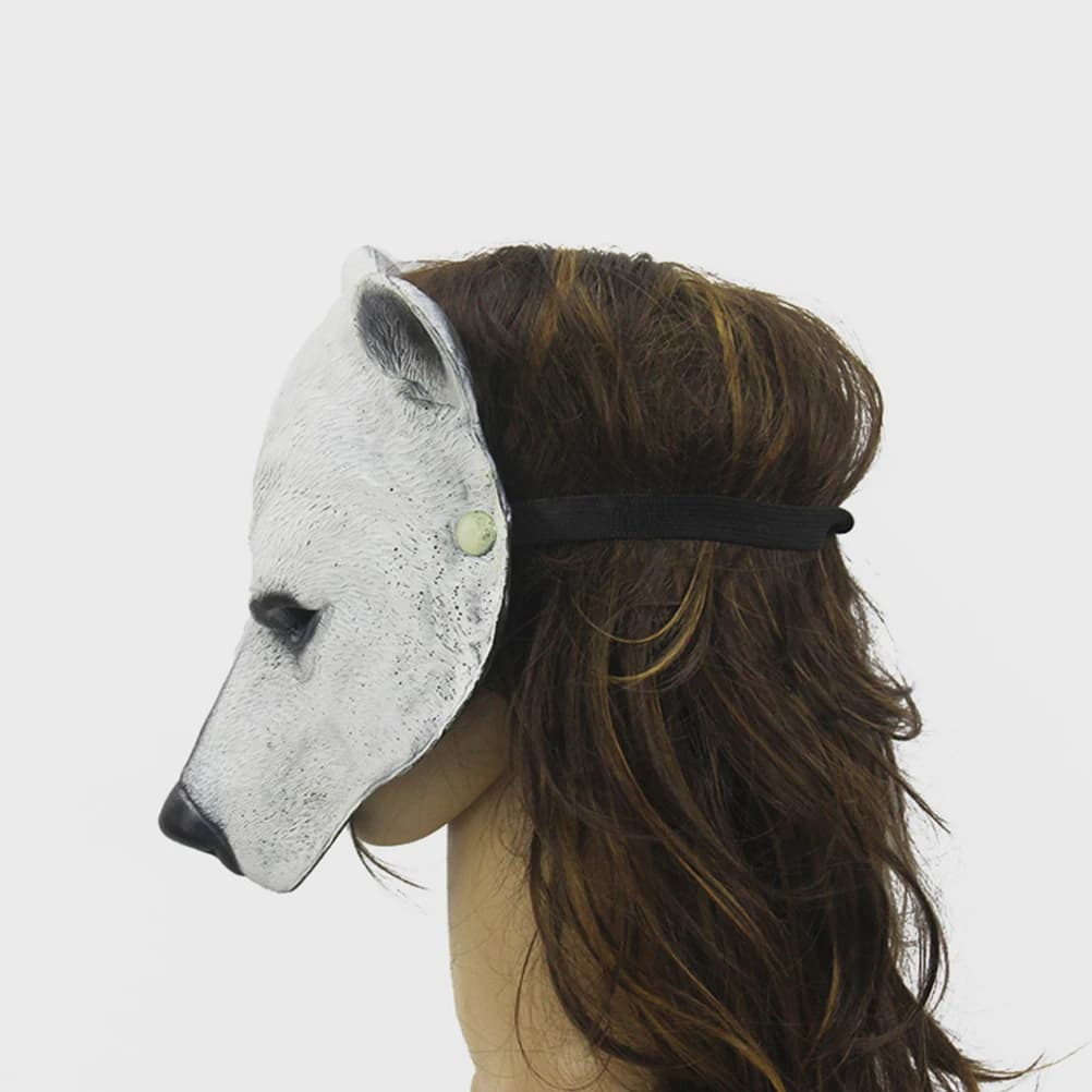 3D realistic animal masked polar bear mask for Halloween cosplay holiday costume adult mask
