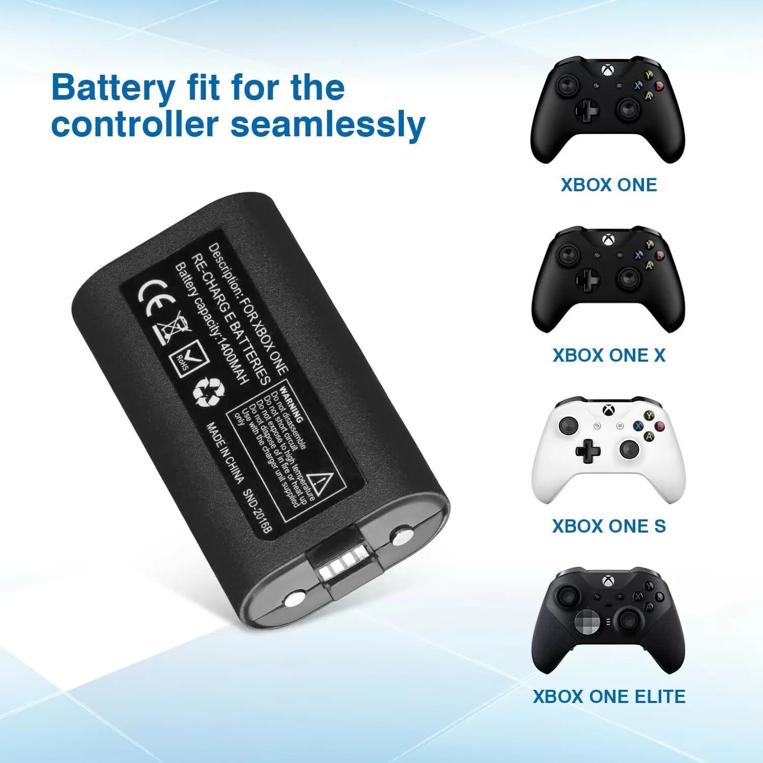 Batteria Integrata Ricaricabile 1400mAh per Controller Xbox Series S X e Xbox One S X, Accessori per Console di Gioco