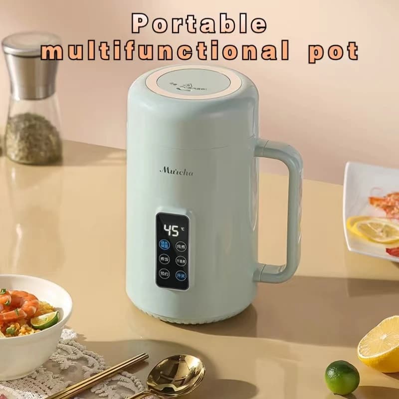 Bollitore portatile, bollitore multifunzionale, bollitore elettrico da 1 litro, dormitorio, casa, viaggio, bollitore a temperatura costante all'aperto