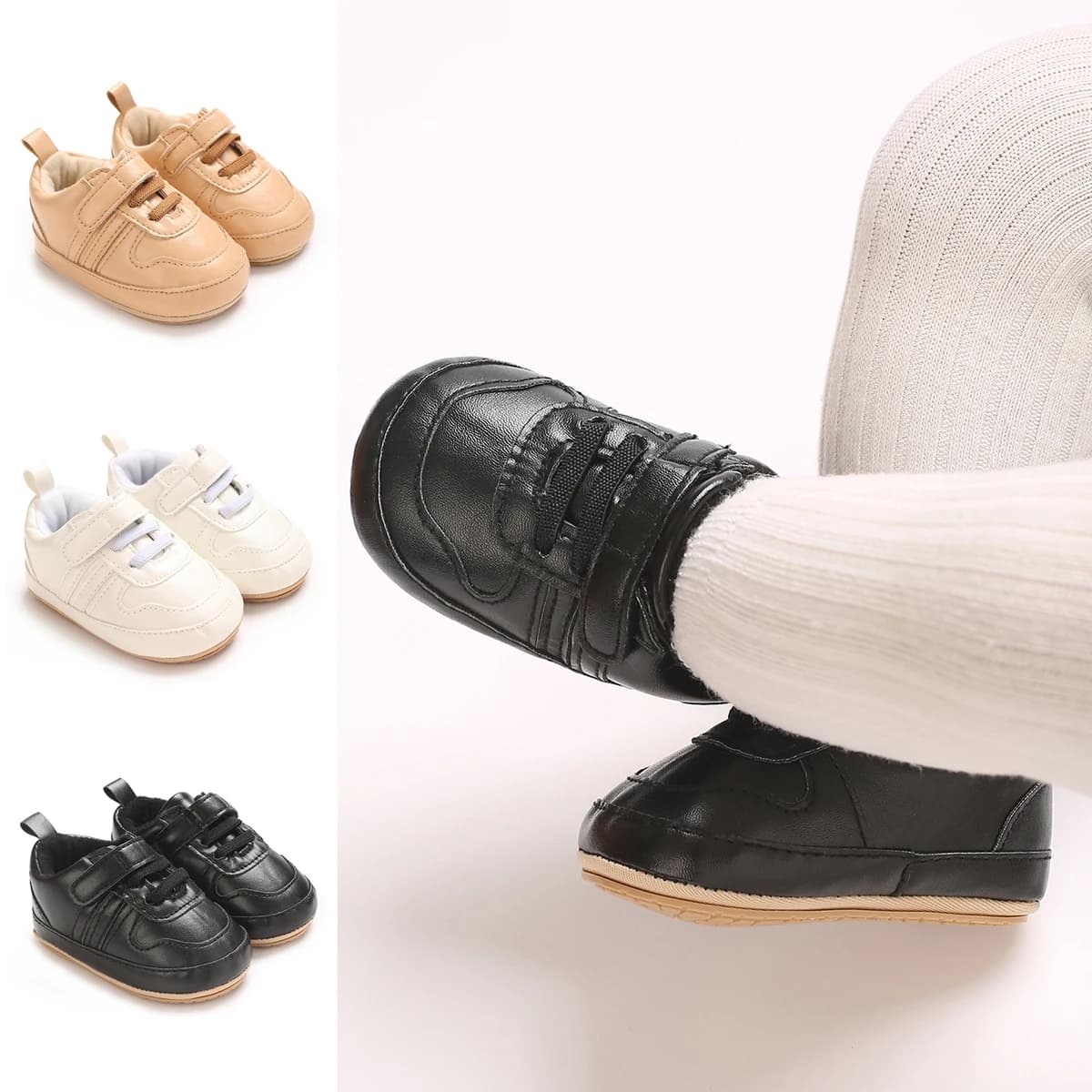 Scarpe da neonato per culla per primo camminatore per bambina, scarpe da ginnastica per neonati con suola in gomma morbida Scarpe eleganti per bambini antiscivolo alla moda