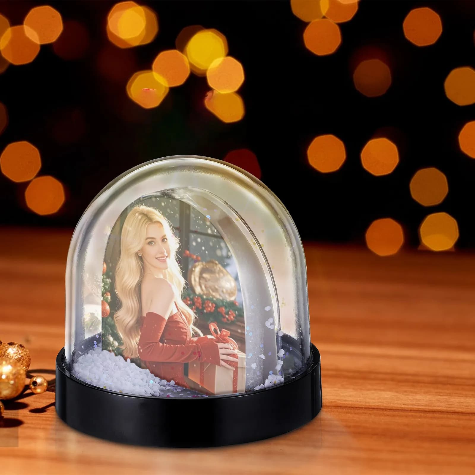 Globo di Neve Fotografico Fai-da-Te, Cornice Vuota per Sublimazione, Regalo Unico per Natale, Compleanno, Matrimonio, Decorazione Casa