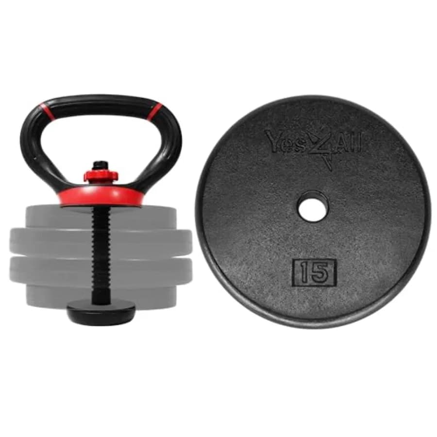 Maniglia Regolabile per Kettlebell e Piastre di Peso, Convertitore per Manubri per Allenamento della Forza, Kettlebell per Palestra Domestica, Acciaio Nero Regolabile