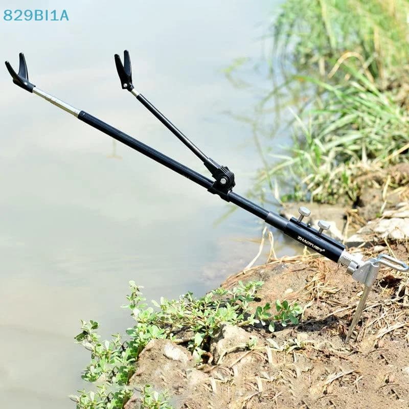 Supporto Telescopico per Canna da Pesca in Acciaio Inox 2,1M Rinforzato, Supporto Multifunzione per Canna da Pesca, Porta Canna da Pesca per Esterni