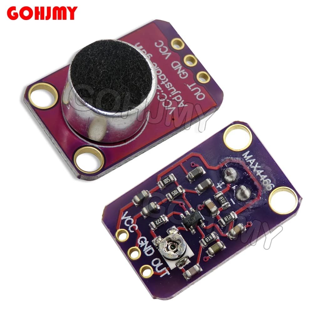 MAX4466 GY-MAX4466 Modulo amplificatore per microfono a elettrete Scheda PCB Kit fai da te Modulo amplificatore di guadagno regolabile per Arduino