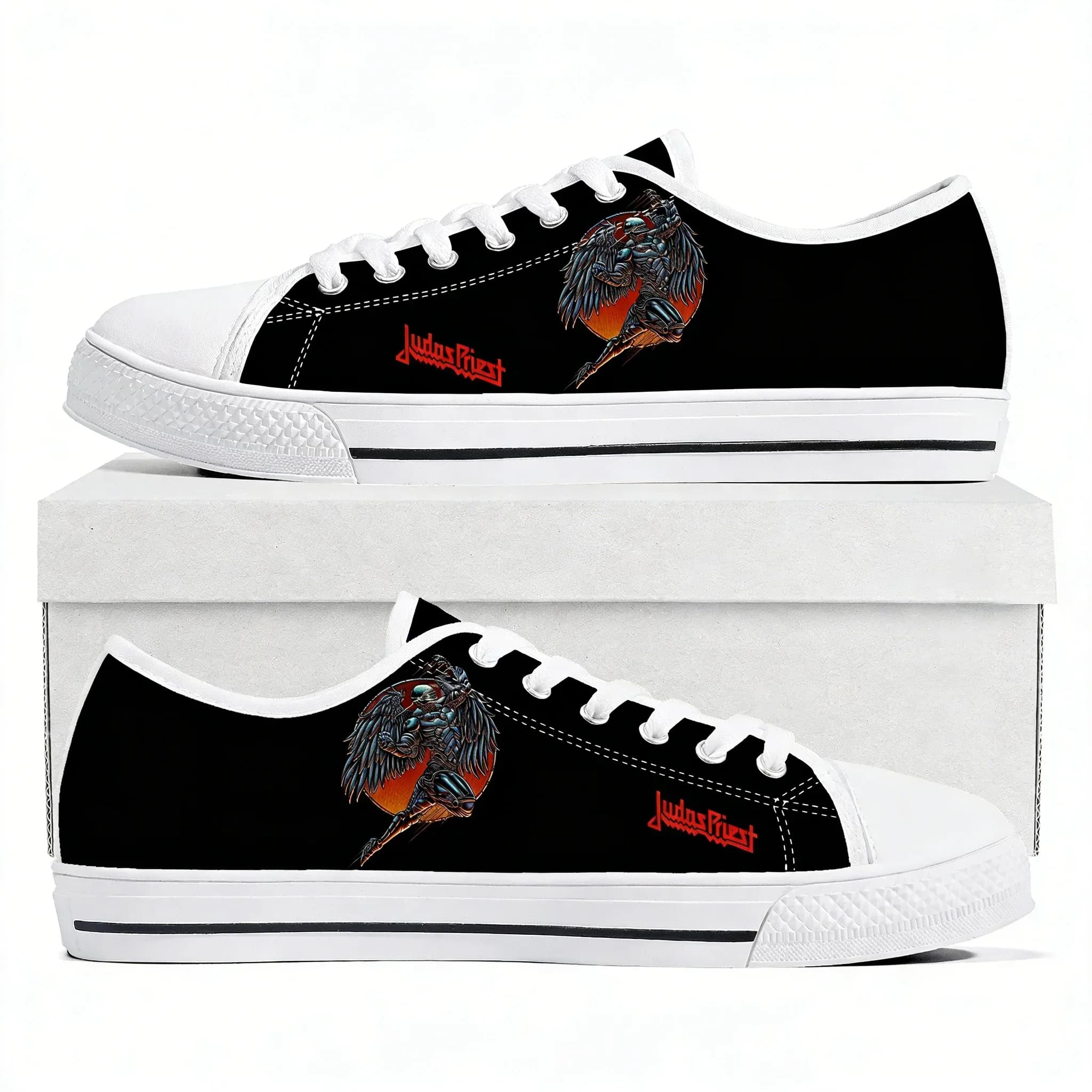 Judas Priest Low Top High Quality Sneakers Mens Womens Teenager Canvas Sneaker Casual Shoes Fashion Patterns Custom Made Shoes