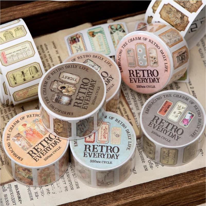 25mm * 2m Vintage Lettera Washi Decor Nastri 35 cm Lunghezza Ciclo FAI DA TE Scrapbooking Decor Spazzatura Ufficiale Etichetta di Cancelleria Mestiere adesivi
