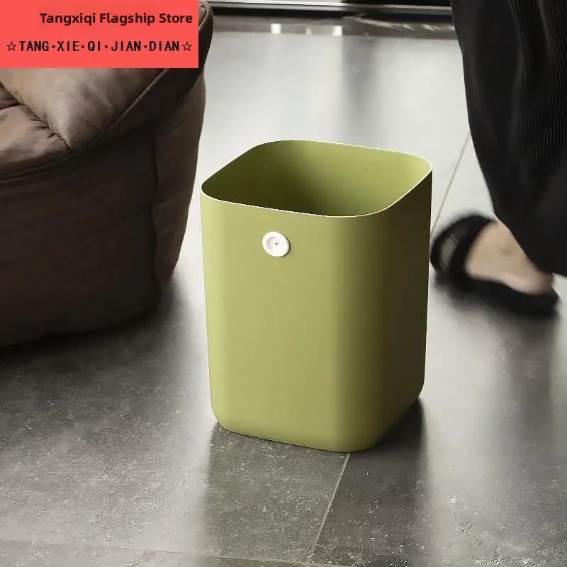 Modern Minimalist Waste Basket Home Living Room Bedroom Bathroom Office Dormitory Storage Barrel Paper Trash Can Long Cylinder