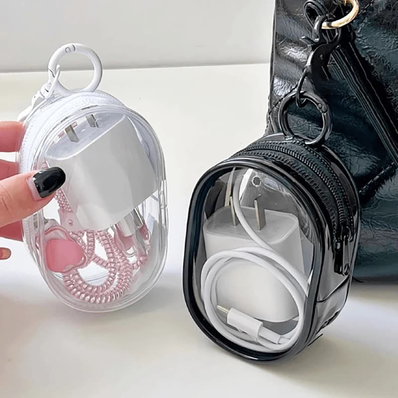 Transparent Storage Bag Multi-functional Travel Data Cable Charger Dustproof Portable Storage Bag