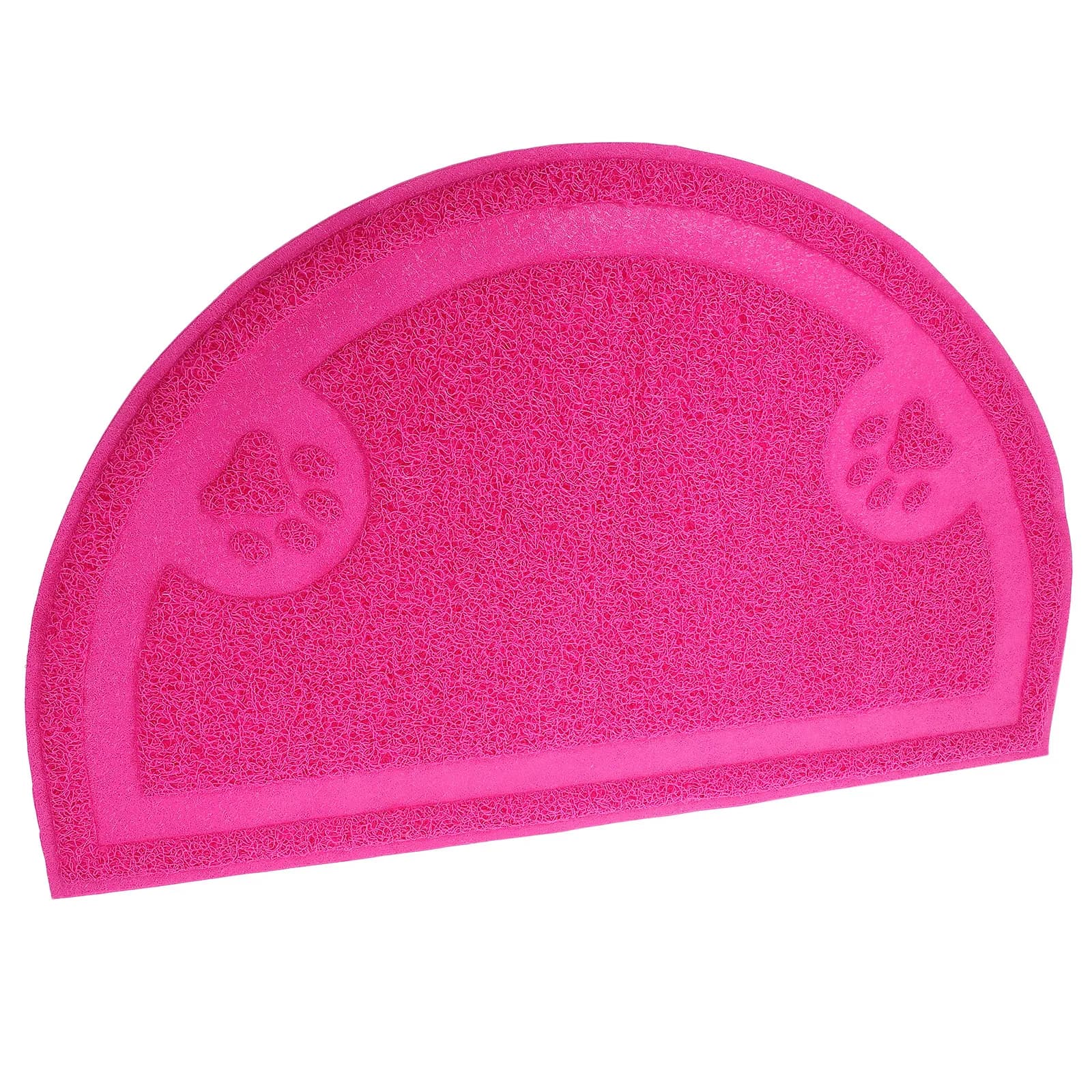 Half-Round Rose Red Cat Litter Mat Long-Lasting PVC Plastic Water Resistant Doormat Pet Cleaning Carpet Footprint Foot Sleeping