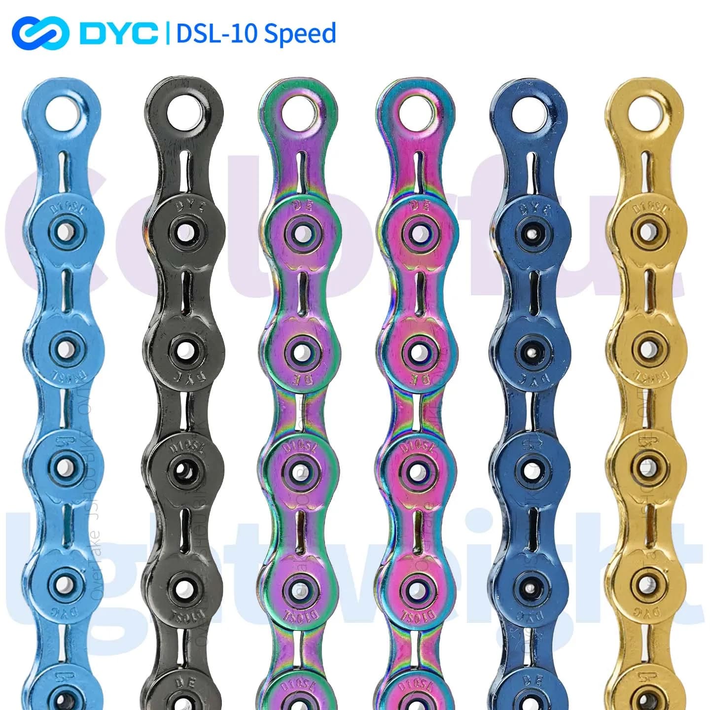 DYC 10s Catena per bici Rivestimento arcobaleno cavo Luce durevole MTB Bicicletta da strada per UT SRAM DA Shimano Parti di ciclismo con fibbie rapide
